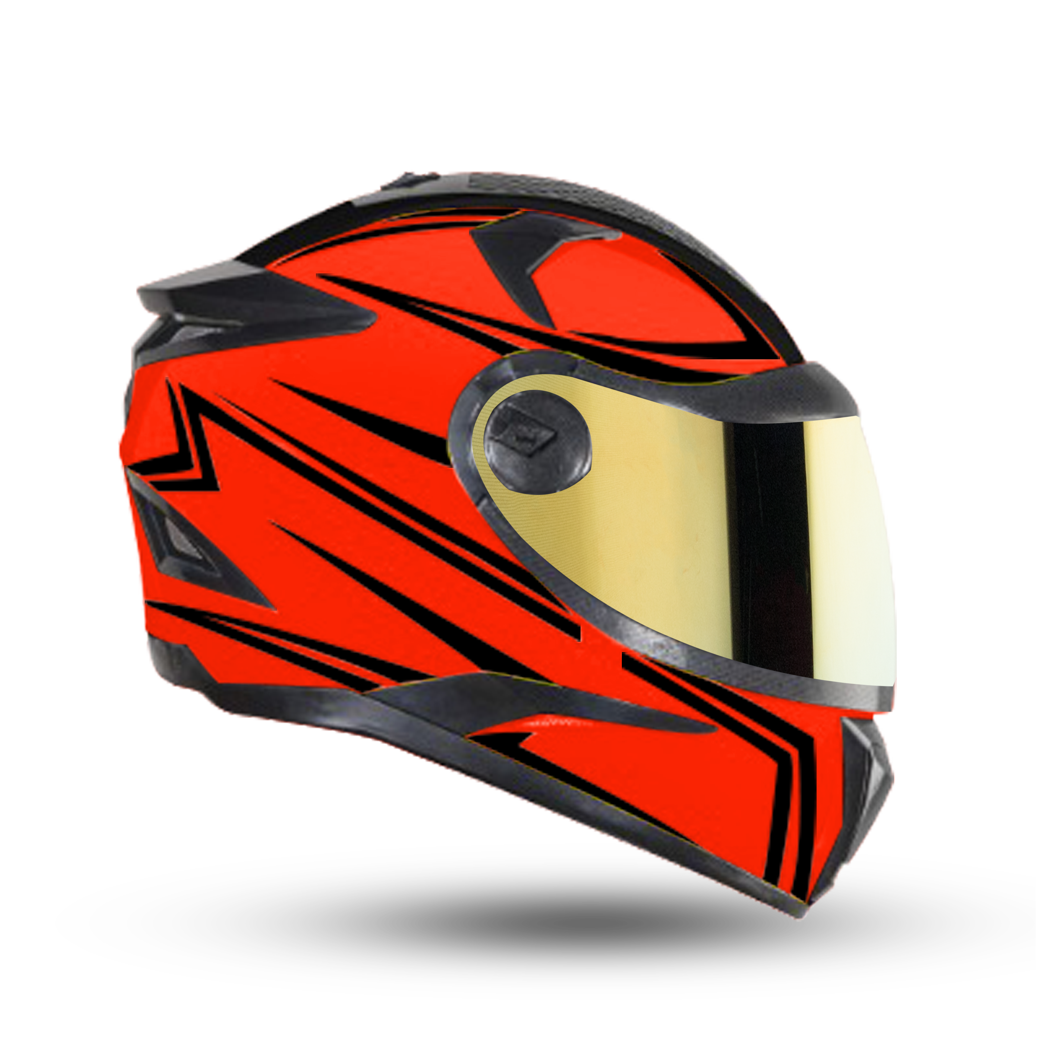 SBH-17 ROBOT REFLECTIVE GLOSSY FLUO RED (FITTED WITH CLEAR VISOR EXTRA GOLD CHROME VISOR FREE)